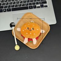 Porte-clés en peluche couineur en forme de hamburger, frites et cuisse de poulet, grand pendentif alimentaire, breloque de sac pour couple, vente en gros