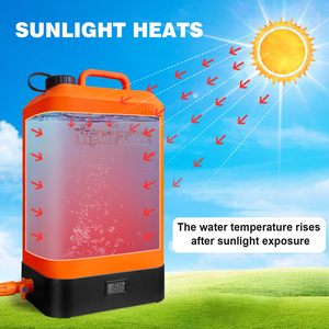 Nouvelle <span class=keywords><strong>Douche</strong></span> de Sécurité Portable pour Camping et Escalade en Extérieur, Réservoir d'Eau PC 15L, Recharge USB, Chauffage <span class=keywords><strong>Solaire</strong></span>, Thermomètre Intégré - Product Image 3