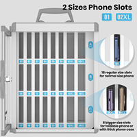 Boîte de rangement murale rectangulaire Glosen N2624 en alliage d'aluminium pour téléphones, emballée en carton, 24/36 compartiments pour les écoles, les salles de conférence