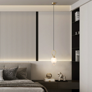 Modern Minimalist All-Copper Pendant <b>Light</b> for Bedroom Trendy Designer Style Creative Unique Luxury <b>Chandelier</b> Pendant <b>Light</b> - Product Image 4