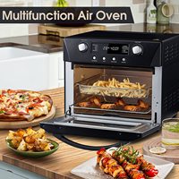 Four à friteuse à air électrique avec boîtier en acier inoxydable, capacité de 23 L, revêtement antiadhésif, multifonction pour un usage domestique