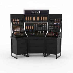 Meuble <span class=keywords><strong>de</strong></span> présentation pour <span class=keywords><strong>magasin</strong></span> <span class=keywords><strong>de</strong></span> cosmétiques avec logo personnalisé, étagères <span class=keywords><strong>de</strong></span> présentation <span class=keywords><strong>de</strong></span> maquillage, présentoir d'îlot cosmétique avec éclairage LED - Product Image 1