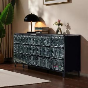 Cao Cấp Tùy Chỉnh Thiết Kế Rắn Gỗ Pha Lê Lưu Trữ Ánh Sáng Tủ Sang Trọng Lối Vào Sideboard Cho Phòng Khách Biệt Thự Đồ Nội Thất Nhà - Product Image 1