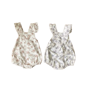 Tutina Estiva per Neonata <span class=keywords><strong>Senza</strong></span> <span class=keywords><strong>Maniche</strong></span> con Stampa Floreale 100% Cotone Abbigliamento per Bambina - Product Image 1