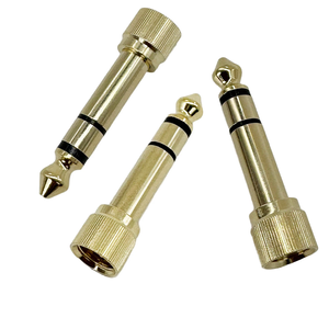 <strong>6.35mm</strong> Stereo 3Poles Male Plug <strong>to</strong> <strong>3.5mm</strong> Stereo Female Jack Gold Plated Connector <strong>3.5mm</strong> <strong>to</strong> <strong>6.35mm</strong> <strong>Adapter</strong> Converter - Product Image 1