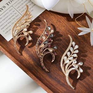 Broches de Cristal con Flores, Modernos y Elegantes, Botones de Diamantes de Imitación, Aleación Chapada en Oro, Personalizados, Unisex, para Uso Diario, Compromiso, Boda - Product Image 3