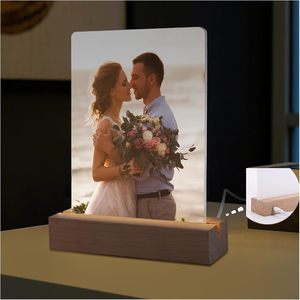 Factory Wholesale Custom LED Glass Frame 6*6inch 6*8inch Sublimation Blanks Tempered Glass Photo Frame With Light - Product Image 3