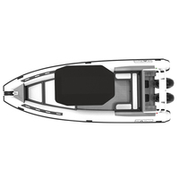 Bateau pneumatique de luxe de 25 pieds à double coque en aluminium en V profond DLRIB760 PVC/Hypalon pour la famille