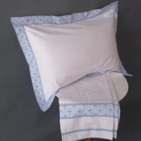Ensemble de housse de couette et de taies d'oreiller brodées 100% coton, ensemble de draps
