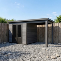 Villa moderne en bois série D avec panneaux sandwich WPC et construction en acier pour appartement, entrepôt, salon, abri de jardin