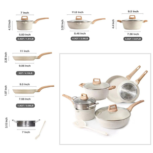 Yapışmaz kızartma tavası tava seti üç parçalı ocak wok stockpot seti - Product Image 5