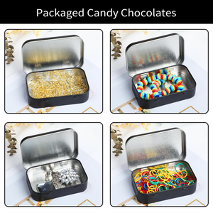 Custom Food Grade Metal Rectangular Tin <b>Box</b> with Hinge Lid Markdown Sale for <b>Wedding</b> Sweet Candy Tin <b>Cake</b> Chocolate Storage - Product Image 2