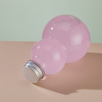 Bouteille de boisson en PET de forme gourde unique avec bouchon à vis en aluminium de 38 mm, bouteille de qualité alimentaire, impression personnalisée pour les boissons aux fruits