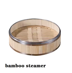 Ensemble de cuiseurs vapeur en bambou écologiques de type nouveau, très vendus, tailles 14 cm/24 cm, logo personnalisable pour cuisinières à gaz et à induction - Product Image 3
