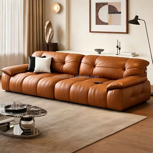 Sofás Modernos Extra Grandes de Cuero Genuino para Sala de Estar, Sofá Cama, Sofá Nube de Lujo, Sofá Seccional con Posiciones <span class=keywords><strong>Tantra</strong></span>, Villa - Product Image 6