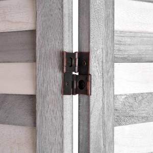 Longtu Écran à <span class=keywords><strong>persiennes</strong></span> pliant à 4 <span class=keywords><strong>panneaux</strong></span> Séparateur de pièce à cadre en bois rustique en bambou gris pour salon salle à manger espace de bureau - Product Image 4