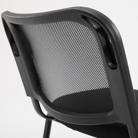 Chaise de formation ergonomique moderne et confortable avec tablette d'écriture intégrée, dossier en maille, design empilable pour bureau à domicile et salon