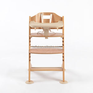 Silla Alta para Bebé Ecológica y Segura, Ajustable en Altura, de 1 a 3 Años, Silla de Comedor de Madera para Bebés y Niños, Portátil para Sala de Estar - Product Image 4
