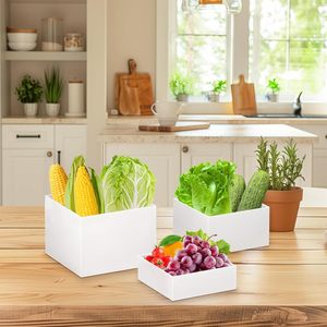 8 pcs Trắng Acrylic Cube hiển thị Kệ Set <span class=keywords><strong>Buffet</strong></span> risers cho món tráng miệng bảng Cupcake Kẹo thực phẩm bên Hollow đáy 4 khác nhau - Product Image 3