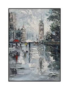<span class=keywords><strong>Peinture</strong></span> sur toile minimaliste noir et blanc représentant une ville - <span class=keywords><strong>D</strong></span>écoration élégante <span class=keywords><strong>pour</strong></span> salon et entrée - Product Image 4