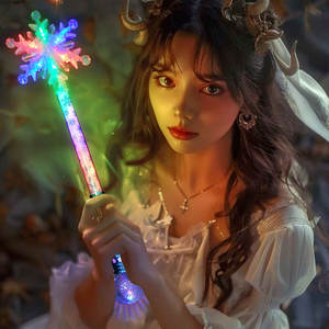 Concert Christmas <strong>Party</strong> Led Toys Magic Light up <strong>Frozen</strong> Snowflake Wand for Children New Year Decoration <strong>Supplies</strong> Flashing Stick - Product Image 4