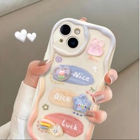 Coque de téléphone créative en TPU avec motif de dessin animé mignon et dragonne, étui antichoc souple en TPU imprimé Kawaii pour iPhone 17 Pro Max