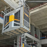 Elevador de Construcción de Doble Jaula de Alta Capacidad HUGECRANE, 2x2000kg, Alta Calidad, 250m-650m Máx., 1 Año de Garantía