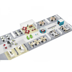 वाणिज्यिक कार्यालय फर्नीचर खुले धातु पैर कार्यालय संयोजन कार्य केंद्र टेबल 6 लोगों के लिए - Product Image 6