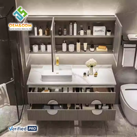 Ensemble de meubles de salle de bain OEM moderne 2025, table complète, bureau, armoire, panneau, miroir, lavabo, robinet pour chambre à coucher, hôpital, atelier, appartement