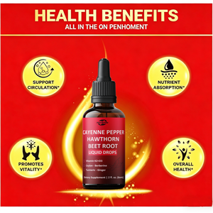 Gotas Líquidas de Pimienta de Cayena, Espino Blanco y Raíz de Remolacha de Marca Privada con Vitamina K2+D3, 2 fl. oz. oz. Suplemento Dietético para el Apoyo de la Salud del Corazón - Product Image 2