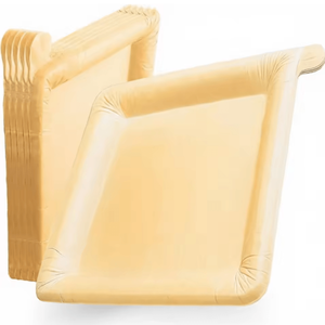 Platos de Papel Biodegradables de 9.5 Pulgadas, Multiusos, <span class=keywords><strong>Desechables</strong></span>, Reutilizables, con Superficie Desprendible <span class=keywords><strong>para</strong></span> Alimentos - Product Image 2