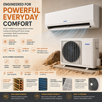 Climatiseur hybride solaire 18000 BTU à onduleur DC mural, ensemble complet, refroidissement, chauffage, batterie de secours, WIFI, usage domestique