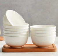 Vente en gros Bol à riz en céramique personnalisé Procelian blanc 5-9 pouces
