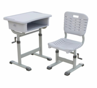 Meubles d'école modernes et personnalisables, ensembles de bureaux et de chaises réglables avec mécanisme à manivelle