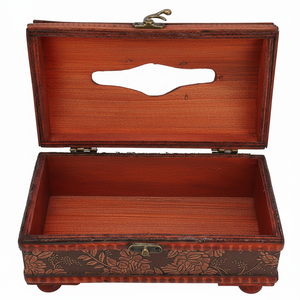 Tendance Rectangle Boîte À Mouchoirs Porte-Serviettes En Bois Avec Design Sculpté À La Main Pour Restaurant Hôtel Table Utiliser Boîte À Serviettes - Product Image 1