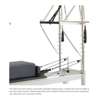 Lit de Pilates Reformer Professionnel avec Demi-Tourneuse pour l'Entraînement de Glisse, Renforcement du Tronc, Flexibilité, Équilibre, Posture et Mobilité