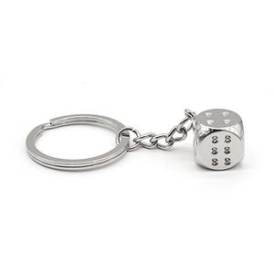 3D Metal Customized Metal Silver Color Plating <b>Custom</b> Keychain Dice Keychain - Product Image 1