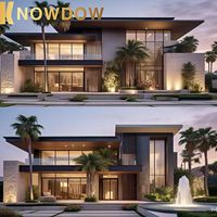 KNOWDOW Hotel Project CAD Plan 3D Visual Demo Crystal Lamp Modern