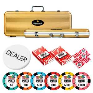 Juego de Fichas de Póker de Arcilla Casinokart de 40 mm y 14 g, 300/500 Piezas de Alta Calidad sin Tapete de Póker para Juego Profesional - Product Image 4