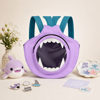 Sac à dos/sac à main/sac bandoulière personnalisé Shark Ita 2-en-1 avec fenêtre transparente pour affichage de badges, cadeau Kawaii pour fans d'anime pour elle