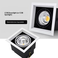 Plafonnier LED COB encastré Bean-bowl, éclairage commercial, spots carrés, luminaires à grille, CRI élevé 95, lampes Zhongshan