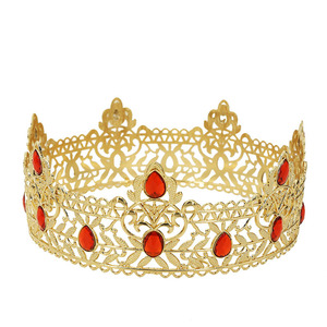 Diadema Vintage Estilo Barroco Real, Tocado de Cumpleaños, Corona Grande de Cristal de Colores, Estilo Europeo y Americano - Product Image 3