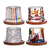 Vasos de Licor de Cristal al por Mayor, Vaso Giratorio para Whisky con Base Pesada, Copa Giratoria para Licores, Vajilla Personalizada con Logotipo para Bares de Hotel