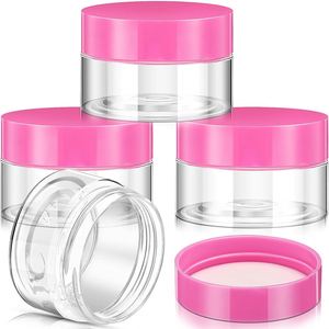 Tarros de plástico vacíos de alta calidad de 1 oz con tapa de rosca rosa para arte de uñas con purpurina, polvo acrílico, cuidado de la piel, exfoliante labial y almacenamiento de maquillaje - Product Image 1