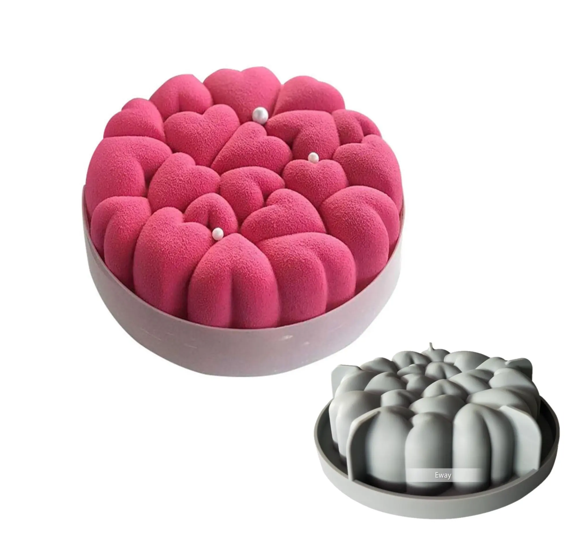 Mothers day valentine's Heart love silicone mold cake pop mould cheese cake fixed mould for birthday gifts