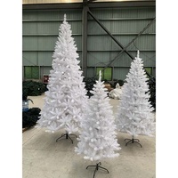 Arbre de Noël blanc Tinsel avec lumières LED Arbre de Noël magique Bluetooth Fire