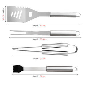 <span class=keywords><strong>Kit</strong></span> d'accessoires <span class=keywords><strong>de</strong></span> barbecue haut <span class=keywords><strong>de</strong></span> gamme 5 pièces en acier inoxydable avec sac cadeau pour hommes, idéal pour les grillades en plein air - Product Image 6
