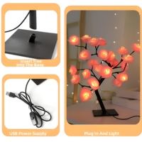 Lampe LED en silicone en forme de rose, lumière d'ambiance créative pour la nuit, décoration intérieure pour les fêtes