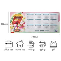 Sublimation personnalisée étendu Pc grand tapis de bureau bords cousus calendrier caoutchouc tapis de souris de jeu Gamer grand mignon pour bureau à domicile