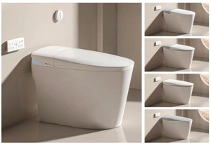 Nouvelle conception <span class=keywords><strong>de</strong></span> toilette intelligente à commande électronique automatique, chauffage céramique, allongée, blanche, à chasse d'eau au sol - Product Image 4